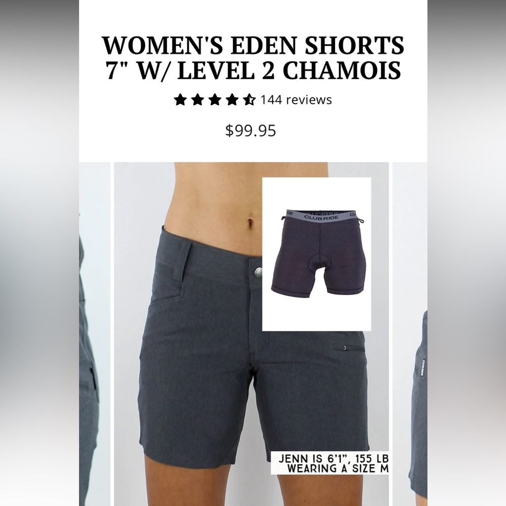Club Ride Eden shorts with liner (M)